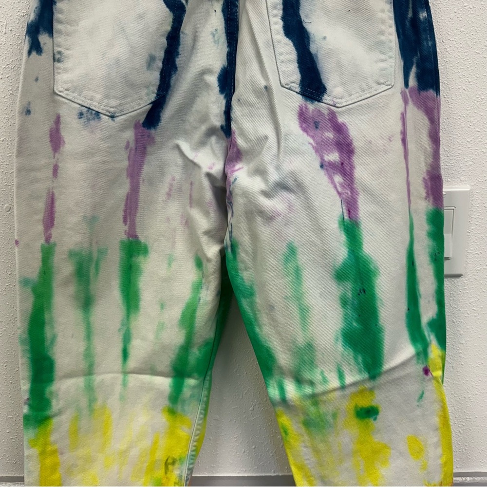 Y2K High Rise 100% Cotton Wrangler Tie-Dye Mom Jeans (1052) - Picture 10 of 12